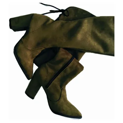 Bota Biker Puntal para mujer Musgo Nyxmart