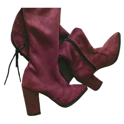 Bota Biker Puntal para mujer Vino Nyxmart