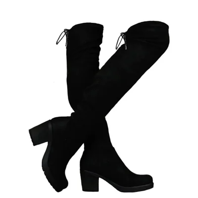 Bota Larga Para Mujer Maxi Bota Redonda Negro Nyxmart
