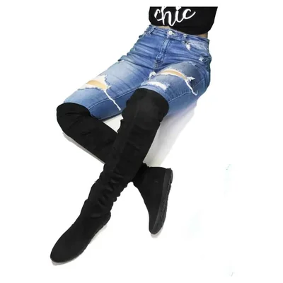 Bota Biker Piso para mujer Negro Nyxmart