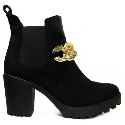 Botin Para Mujer Modelo Ibiza Con Cadena Negro Nyxmart