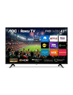 Pantalla Smart TV AOC LED de 43 pulagadas Fulld HD 43S5045 con Roku TV