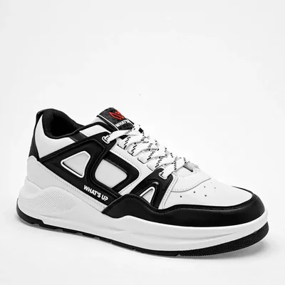 What'S U? tenis para hombre blanco negro cod 141434-F