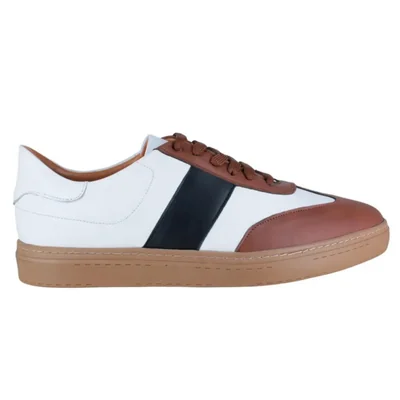 Tenis Casual Hombre Carlo Ronaldi 021 Trento Blanco/Cognac/Negro TR
