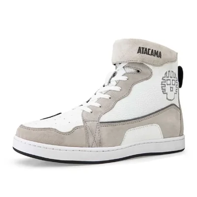 Tenis Bota Biker Motociclista Roger de Piel Unisex Protección Gris