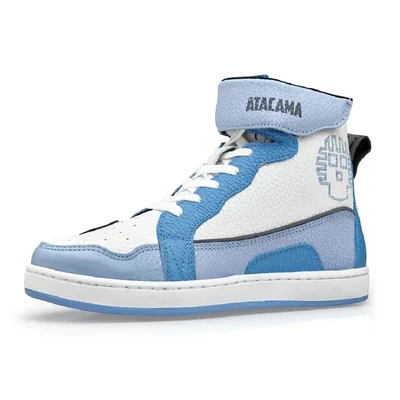 Tenis Bota Biker Motociclista Isadora de Piel Unisex Protección Azul