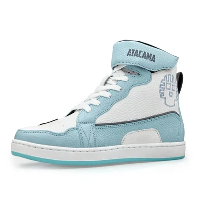 Tenis Bota Biker Motociclista Ana de Piel Unisex Protección Azul