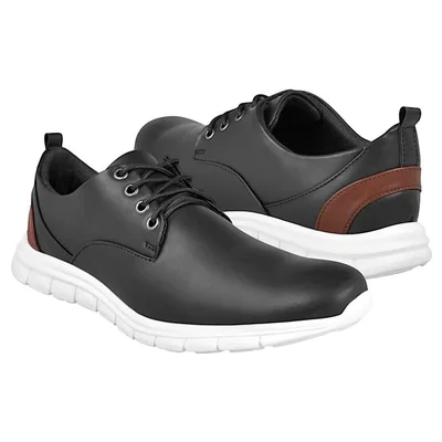 ZAPATOS CASUALES PARA CABALLERO STYLO 18-03 SIMIPIEL NEGRO