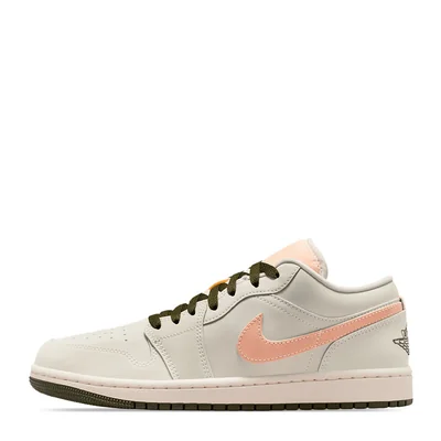 Tenis Air Jordan 1 Low Sail Crimson Tint Khaki