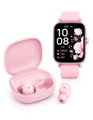 Audífonos True Wireless Xiaomi Redmi buds 6 Play rosa con Smartwatch Futurem FM13 rosa inalámbrica con cancelación de ruido