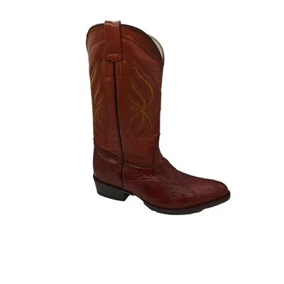 Bota Vaquera El Chiqueado Piel Original Avestruz color Camel