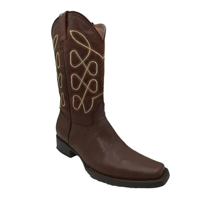 Botas Vaqueras El Chiqueado Piel estilo Dubái color Café