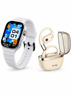 Audífonos true wireless g-tide audífonos g-tide ows8 beige con futurem fm15 inalámbrica
