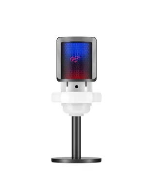 Micrófono gamer Havit GK50, RGB - Cardioide - Cancelación de ruido - USB tipo C + 3,5 mm alámbrica