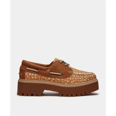 Zapatos náuticos con plataforma Stone Street para Mujer, Café