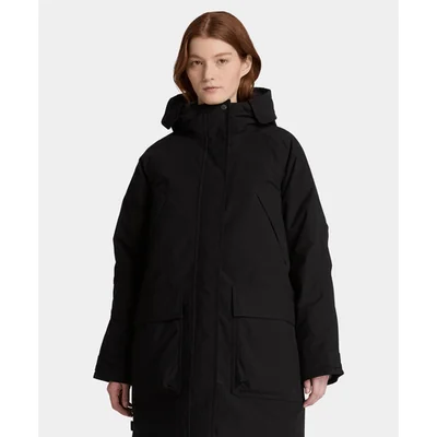 Parka de invierno impermeable y aislante para mujer, Negro