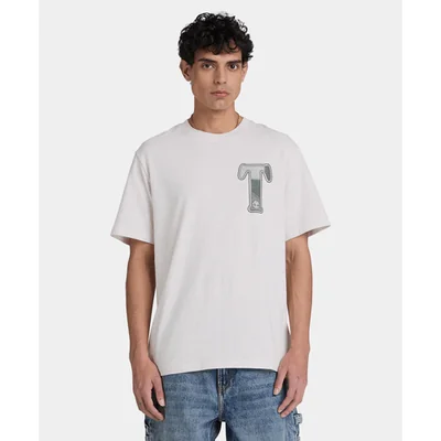 Playera Gráfica de manga corta para hombre, Beige