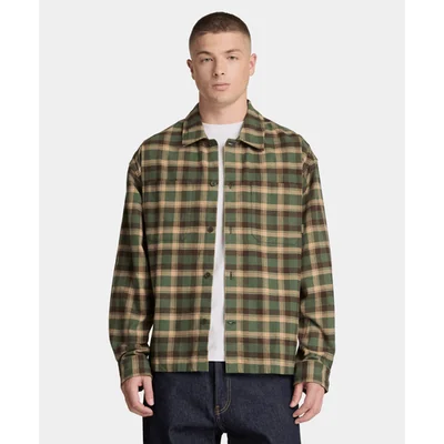 Camisa de hombre a cuadros en espiga, Verde