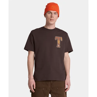 Playera Gráfica de manga corta para hombre, Café