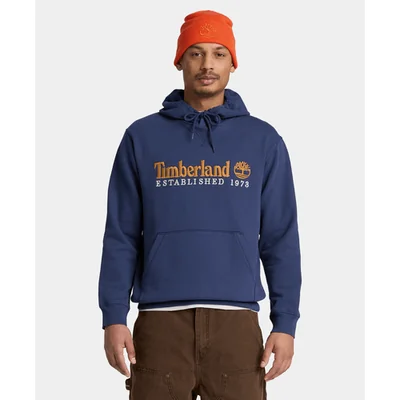 Sudadera con gorro y logotipo bordado para hombre, Azul