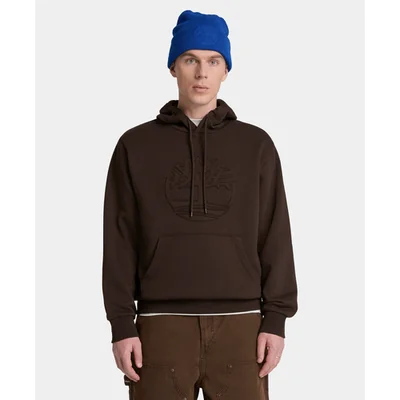 Sudadera de cuello redondo con parche con el logotipo Wareham para hombre, Café
