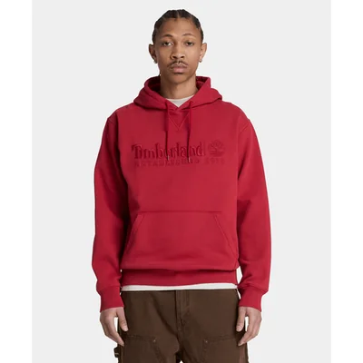 Sudadera con gorro y logotipo bordado para hombre, Rojo