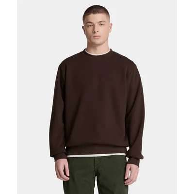 Sudadera de cuello redondo con logo en el pecho Oyster River para hombre, Café