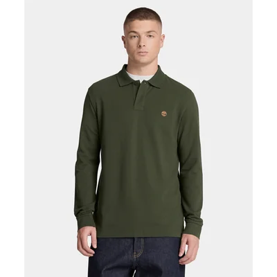 Polo de manga larga regular Oyster River para hombre, Verde
