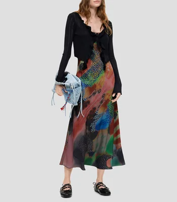 Vestido midi estampado Mujer