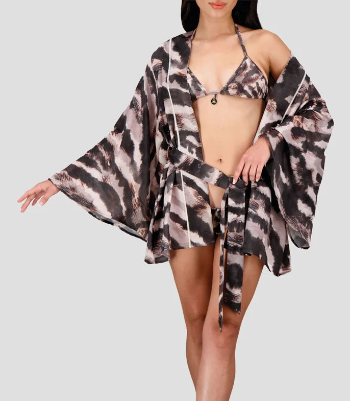 Kaftan Animalprint manga larga Mujer