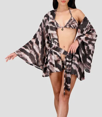 Kaftan Animalprint manga larga Mujer