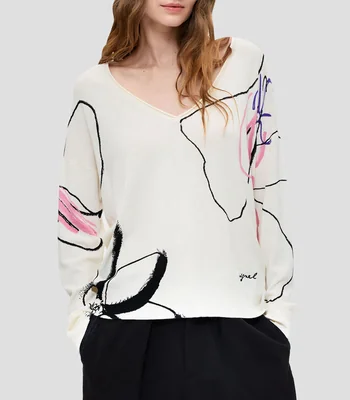 Suéter cuello V Mujer