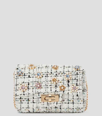 Bolsa crossbody Bella Floral tweed fantasía Mujer