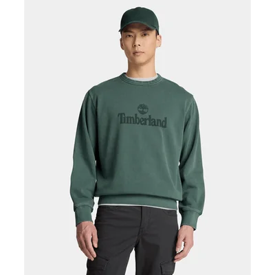 Sudadera de cuello redondo deslavada South Cabot para hombre, Verde