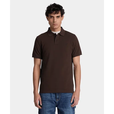 Polo de manga corta Oyster River para hombre, Café
