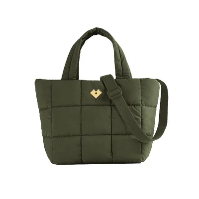Bolsa acolchada luckyly múlticompartimentos repelente al agua amara verde oscuro