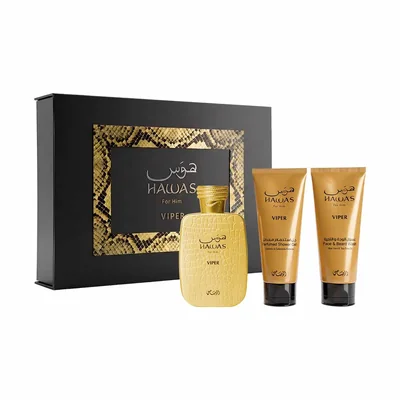 Hawas Viper Estuche 3 Piezas Caballero EDP 100ml + Limpiador de Rostro y Barba 100ml + Gel de Ducha 100ml