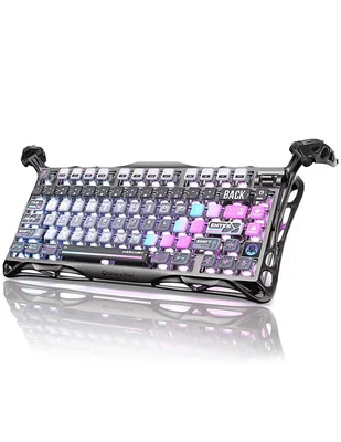 Teclado gamer alámbrica e inalámbrica QWERT inglés con interruptor Lineal (Red Black) Gravastar Mercury K1 Pro