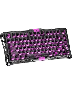 Teclado gamer USB-C QWERT inglés con interruptor Lineal (Red, Black) Gravastar Mercury V75 Lite