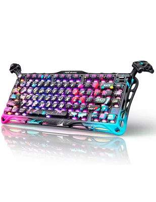 Teclado gamer USB-C QWERT inglés con interruptor Lineal (Red, Black) Gravastar Mercury V75 Pro