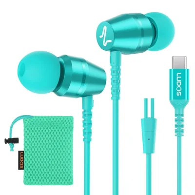 Auriculares USB C LUDOS OMNITONE para iPhone 16, 15 Pro Max Plus y iPad Pro, 5 años de garantía, auriculares USB-C para Samsung