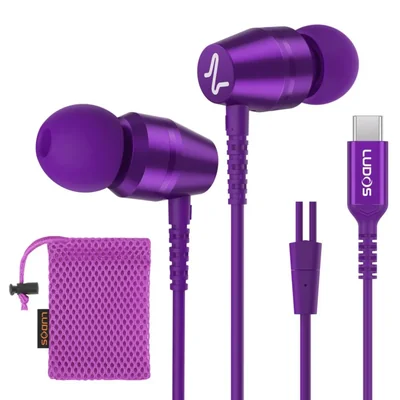 Auriculares USB C LUDOS OMNITONE para iPhone 16, 15 Pro Max Plus y iPad Pro, 5 años de garantía, auriculares USB-C para Samsung
