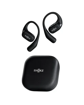 SHOKZ OpenFit - Auriculares Bluetooth inalámbricos abiertos con micrófono, ganchos para la oreja, resistentes al sudor, carga rá