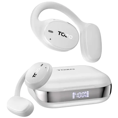 Auriculares inalámbricos abiertos TOZO OpenEgo True, deportivos con Bluetooth 5.3 y ganchos para la oreja para 80 horas de repro