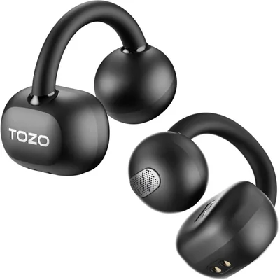 Auriculares TOZO OpenEarRing True Open Ear, ligeros y cómodos, inalámbricos con clip, 40 horas de reproducción, Bluetooth 5.4 y