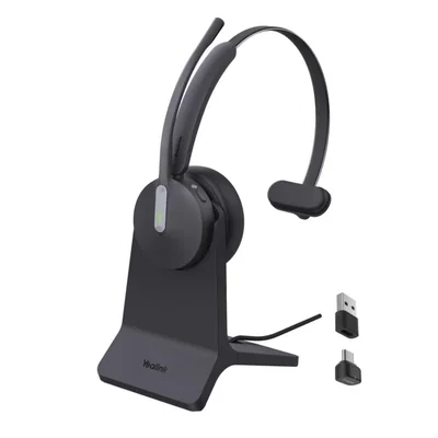Auriculares inalámbricos mono Yealink BH70 con micrófono para el trabajo, auriculares Bluetooth certificados por Teams, hasta 35