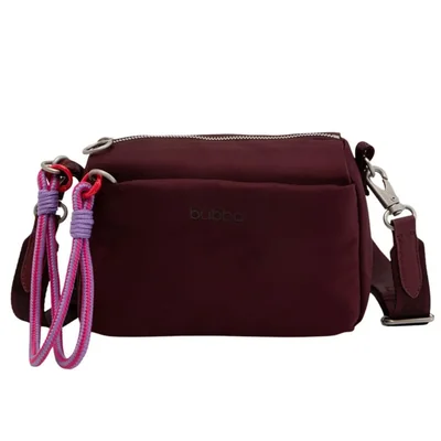 Bolsa Crossbody Bubba Ontario Merlot Correa Ajustable Impermeable Mujer