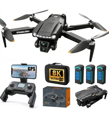 Drone Mini Dual Cámara 8k Ourlife AK-A98 5g Gps 3 Baterías Motor Sin Escobillas Professional Color Negro