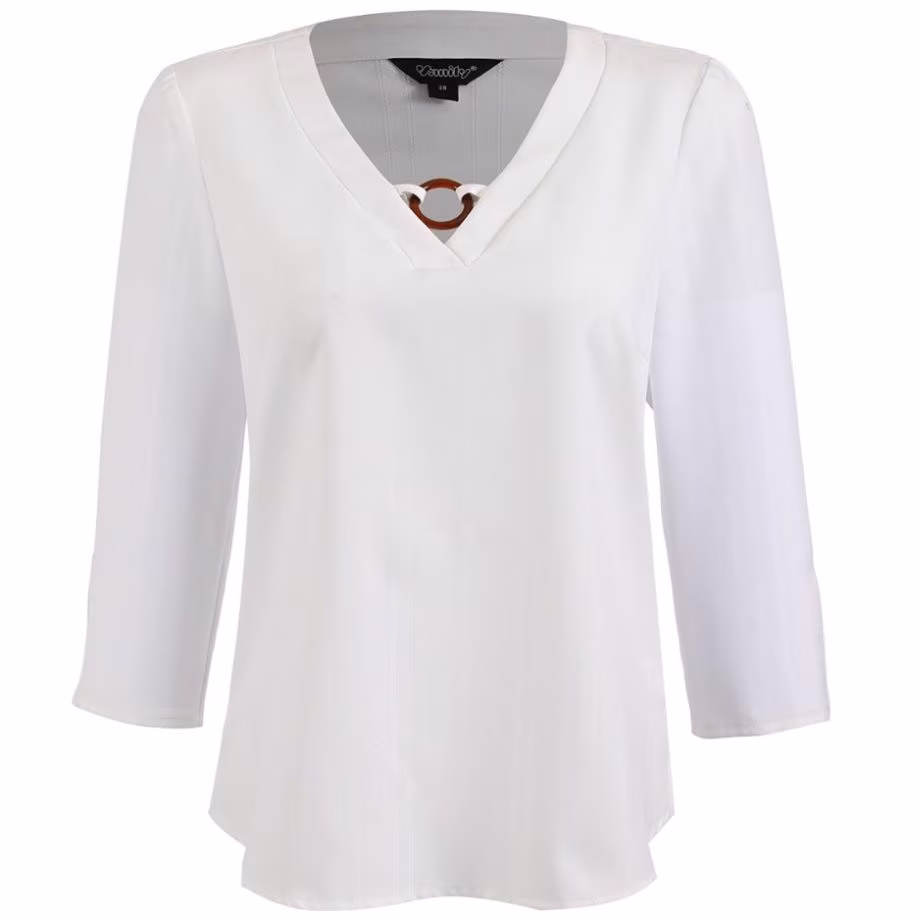 Blusa Escote en V con Aro Vanity para Mujer
