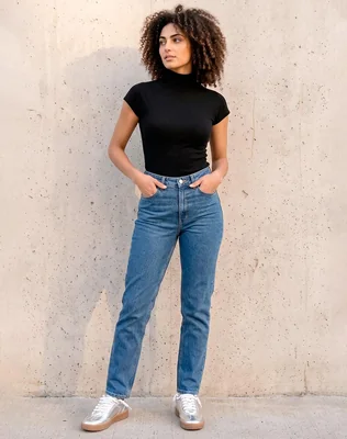Jeans Mujer Basico Recto Azul Oggi 59105833